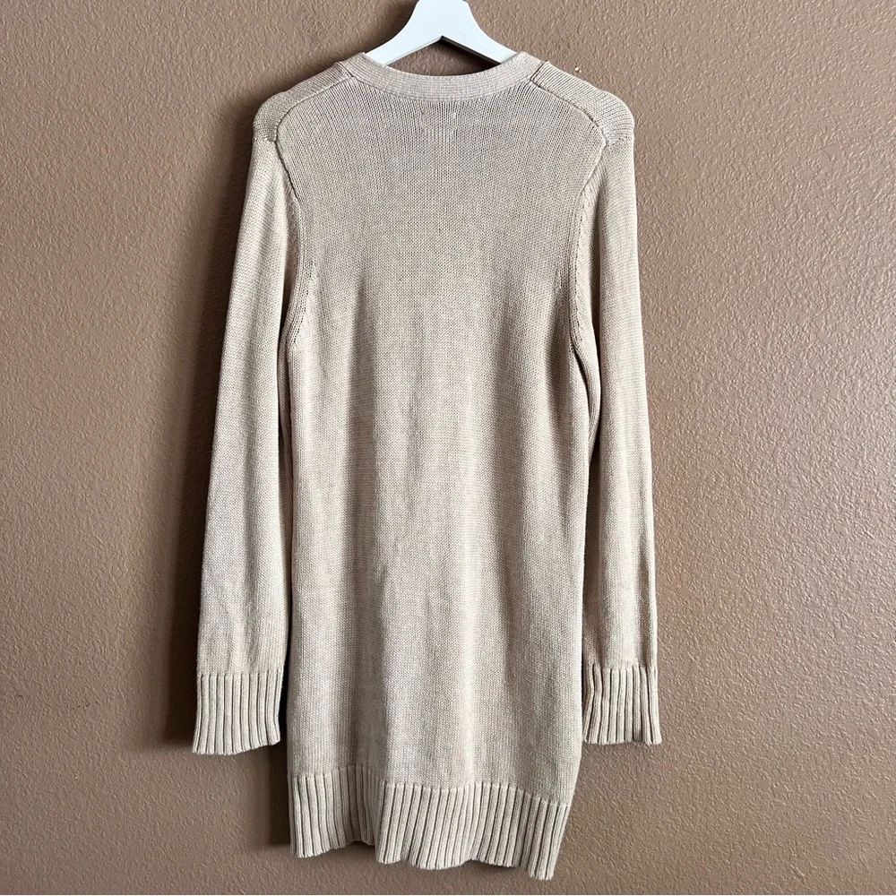 Chico’s One Button Oversized Beige Cardigan Sweater Size 1 or Medium
